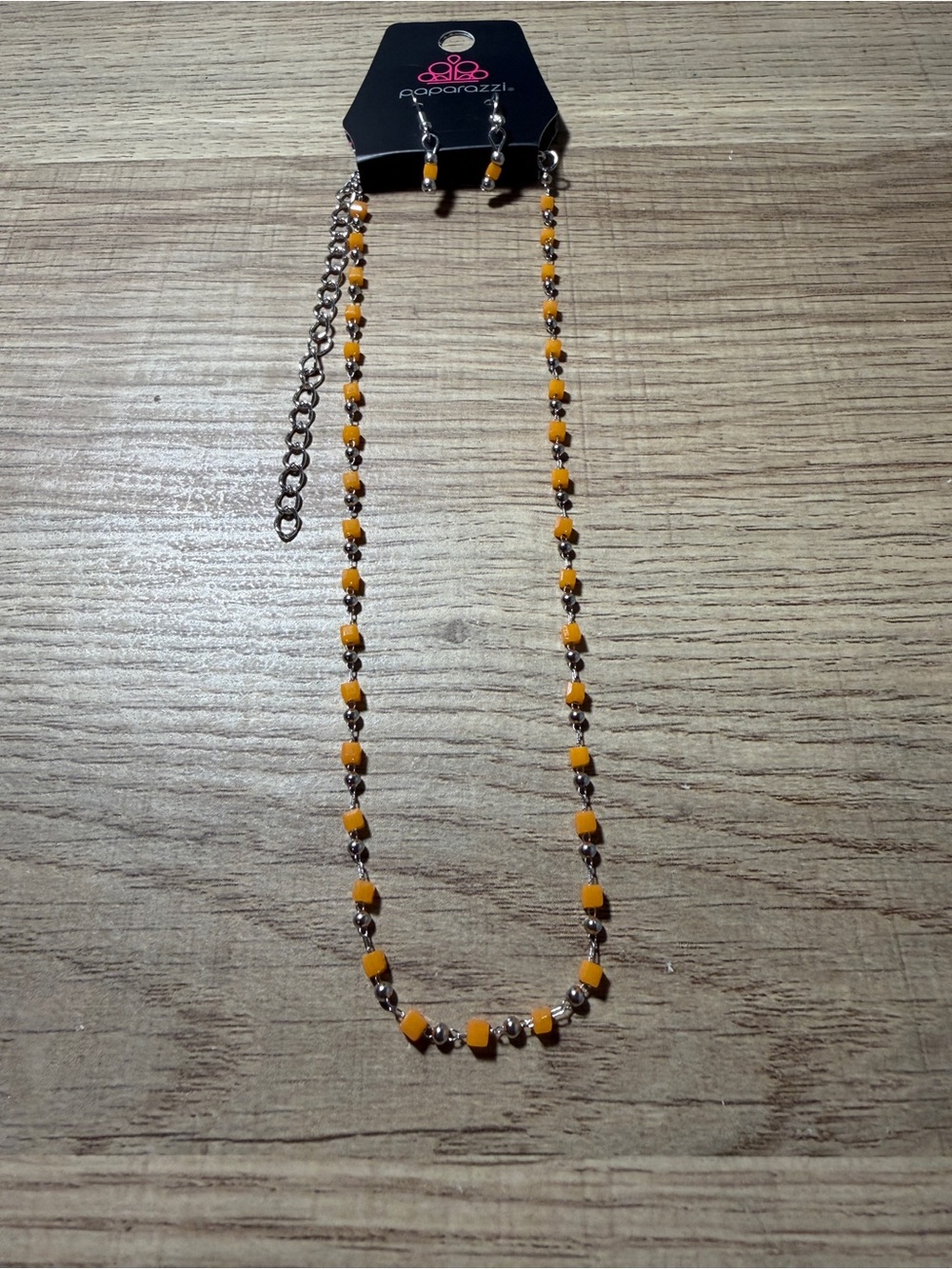 paparazzi Yellow Beaded Choker Necklace and Earring Set